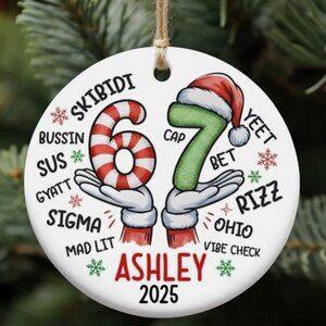 Christmas 6 7 Ceramic Ornament Funny Kids Christmas 6 7 Ornamen
